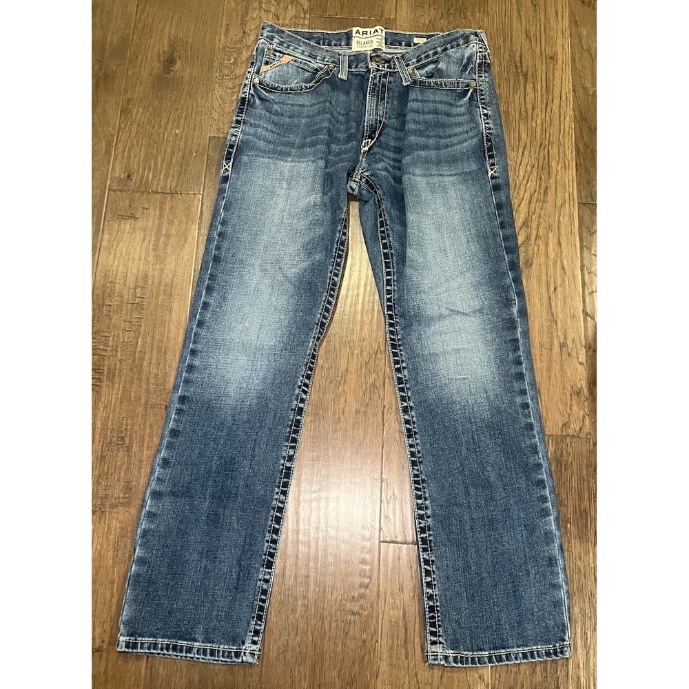 Ariat M4 Relaxed Straight Leg Jeans Men's 32x34 (32x33) Dakota Shoreway Denim
